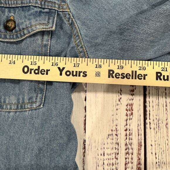 Free People Nicole Shirt Dress Small Blue Denim Tiered Mini Boho Long Sleeve - Picture 4 of 9